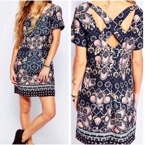 Hollister Tribal Printed Cross Back A Line Dress